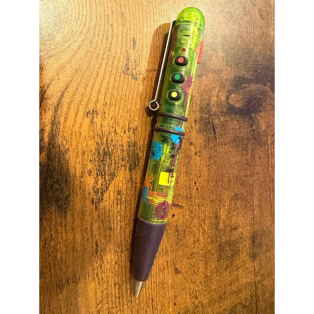 Vintage 1996 Goosebumps Fright Writer Electronic Pen Tiger Electronics NeonGreen
